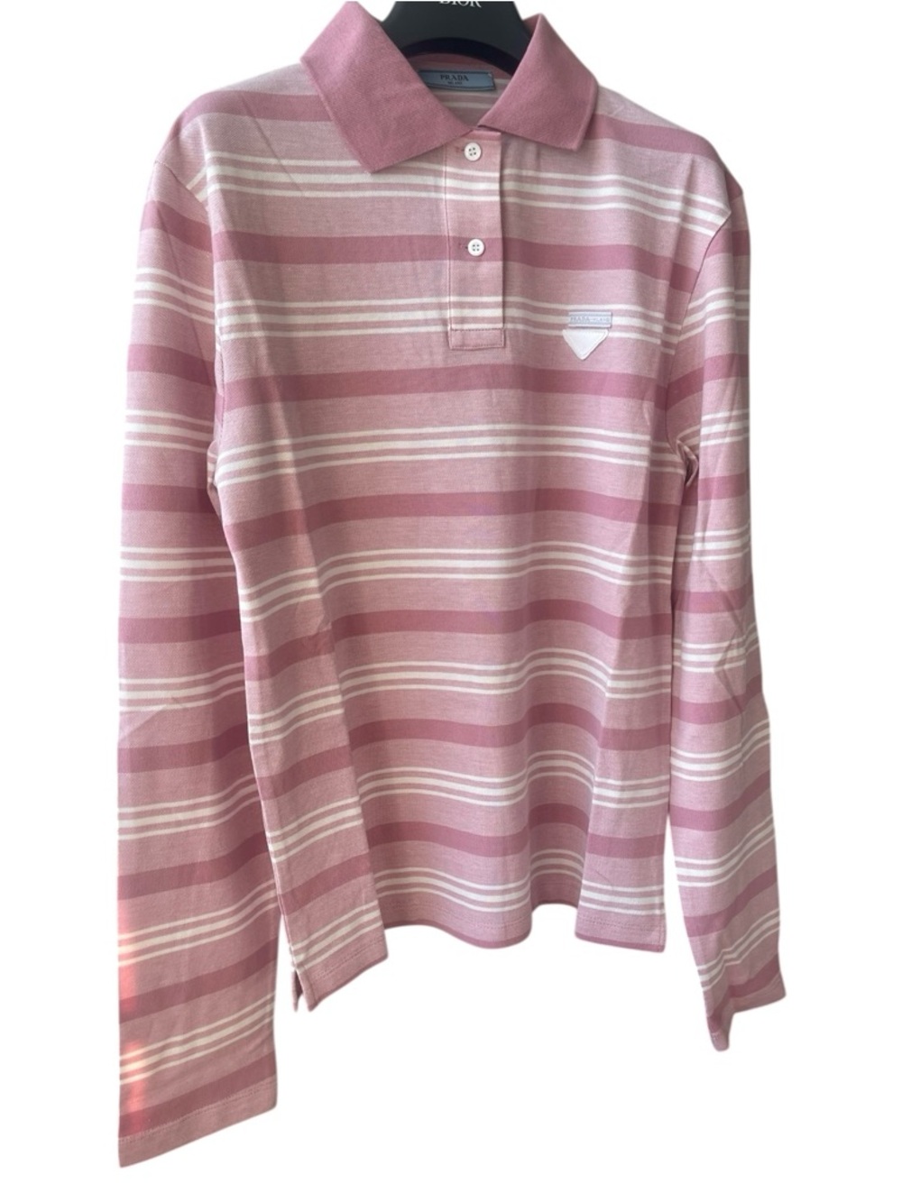Prada Long-sleeved striped piqué polo shirt - Picture 4 of 5